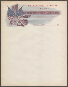 Papelería a color del Consejo del Campo de Batalla de la Orden de los Americanos Independientes de la Orden de los Estadounidenses - Imagen 1 de 1