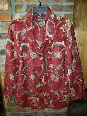 Portrait  2X Crimson, Orange, Beige & Green Floral Tapesry Jacket - Изображение 1 из 4
