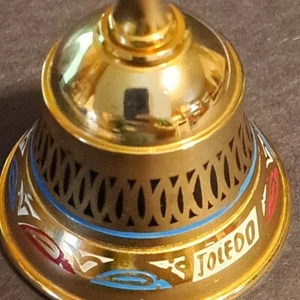 Vintage Brass Toledo Metal Bell Tourist Souvenir 3.5 Inches - Picture 1 of 10
