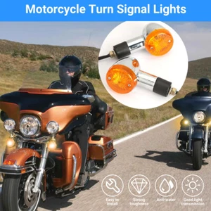 2x Motorcycle Bullet Turn Signal Light Blinker For Harley Sportster XL 1200 883 - Picture 1 of 12