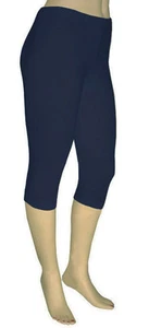 Cotton Spandex Capri Yoga Leggings by Emily Chen USA (S - 5XL) - Picture 1 of 31