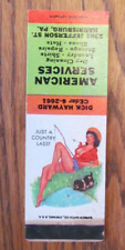 PIN-UP GIRLIE MATCHBOOK COVER: AMERICAN CLEANERS HARRISBURG, PA MATCHCOVER -D17