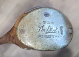 Antique Vintage The Dint Hickory Wood Shaft Golf Club Spoon Silver Face & Sole - Picture 1 of 18