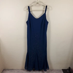 Vestido Catherines Azul Cuentas con Falda Acampanada Talla 22WP - Imagen 1 de 9