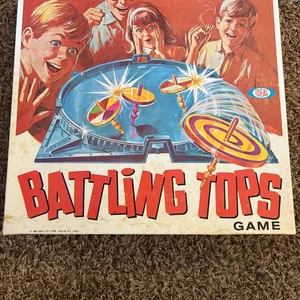 Vintage 1968 Ideal Battling Tops Board Game - missing 1 spinner & 1 Top - Picture 1 of 4