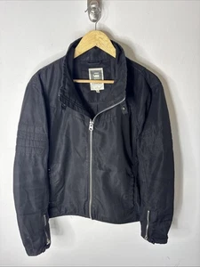 G-Star Raw Black Bonded Nylon Moto Jacket Men’s XL Zip Front Pockets - Picture 1 of 11