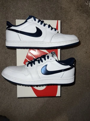 Para Hombres Air Jordan 1 Retro Bajo OG Blanco/Azul Marino Medianoche Talla 11 Travis Scott Kobe 🔥 Foto 1 de 4