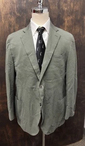SUITSUPPLY x Subalphino Seer Sucker Cotton Patch Pocket Jacket in Green Size 52R - Picture 1 of 12