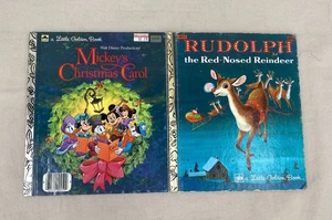A Little Golden Book Rudolph the Red Nosed Reindeer & Mickey's Christmas Carol - Imagen 1 de 7