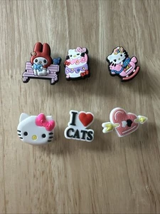 Cats Shoe Charms Kitty Set Of 6 - C2 - Picture 1 of 2