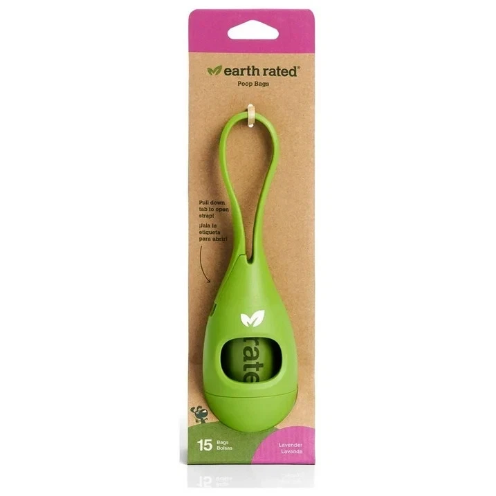 Bolsas de desechos dispensadoras de correa con clasificación Earth para perros - perfumadas con lavanda - 15 bolsas Foto 1 de 3
