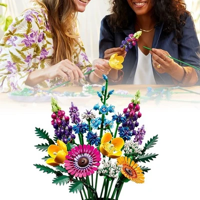 Hot Wildflower Bouquet Set Artificial Flowers with Poppies 10313 Icons Gifts