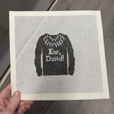 Handpainted Needlepoint Canvas Ew David Schitt's Creek 13 Mesh - Image 1 of 2