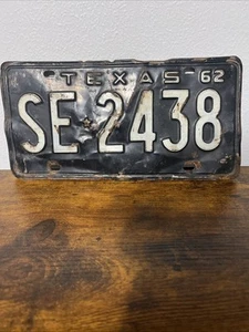 Vintage 1962 Texas License Plate SE-2438 - Picture 1 of 16