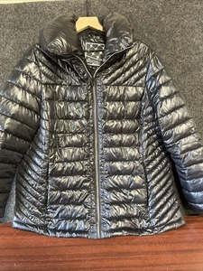 Big Chill Freestyle Puffer Womens 1X Black Full Zip Down Collar Pockets Y2K - Picture 1 of 8