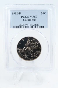 1992-D PCGS MS69 Columbus Modern Commemorative Half Dollar 50C - Picture 1 of 2