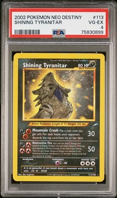 Pokemon Card Shining Tyranitar 113/105 Neo Destiny 2002 PSA 4 - Image 1 of 3