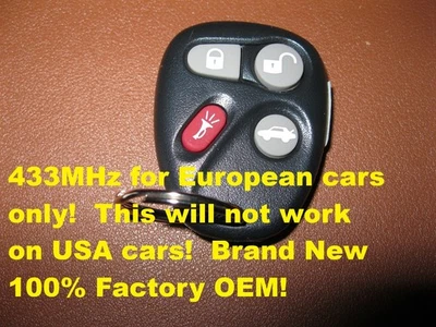 433MHz EU ONLY! New 100% OEM 03/07 CADILLAC CTS / SRX  REMOTE Transmitter FOB - Image 1 of 2
