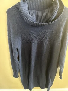 BANANA REPUBLIC Turtleneck Sweater Dress Navy Blue Womens sz Medium EUC - Picture 1 of 5