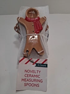 4 Target Ceramic Gingerbread Man Measuring Spoons Bullseye Christmas 2024 NWT  - Picture 1 of 2