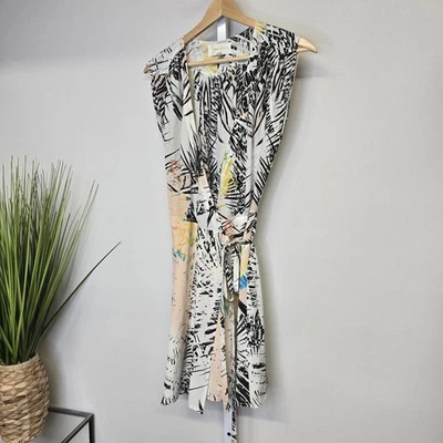 Yumi Kim Sleeveless Silk Abstract Wrap Print Dress Size S - Image 1 of 4