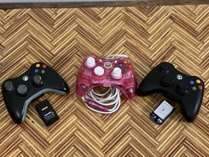 Xbox 360 Untested Wireless And Xbox 360 Wired. Black | Black/Gray | Clear Pink - Picture 1 of 9