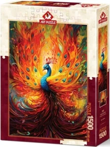 NEW Art Puzzle Jigsaw Puzzle 1500 Pieces 5404 Colorful Peacock - Foto 1 di 2
