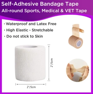 Self-Adhesive Cohesive Bandage Stretch First Aid Wrap Sports Medical VET Tape - Picture 1 of 11