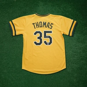 Frank Thomas signed 1982 Oakland Athletics Cooperstown Gold Jersey PSA/DNA - Picture 1 of 4