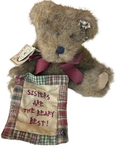 The Boyds Collection Sissy B. Bear "Sisters Are the Beary Best" Blanket 8 Inch - Picture 1 of 13