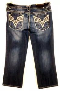 VIGOSS The Dublin Womens Denim Blue Capri Jeans SIZE 3 Cotton Spandex - Picture 1 of 12