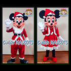 ( Includes both characters ) Mickey and Minnie SANTA Mascot Costume Christmas