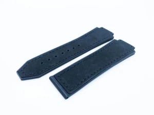 Navy Blue 26/22mm Top Suede Leather Strap/Band fit HUBLOT Watch Big Bang - Picture 1 of 2