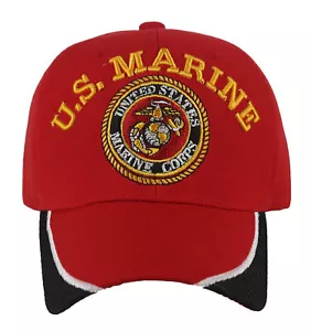 ¡NUEVO! GORRA GORRA DE BOLA USMC MALLA LATERAL DEL CUERPO DE MARINES DE EE. UU. ROJO - Imagen 1 de 4