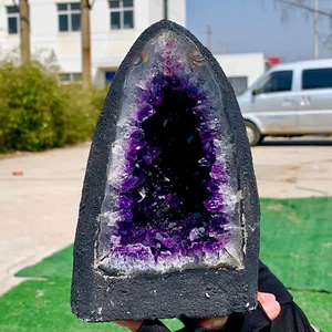 4.6LB Natural Amethyst geode quartz cluster crystal specimen Healing - Picture 1 of 18