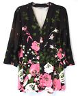 Isaac Mizrah Floral Print Peplum Cardigan Jacket Xl Black A392610 Women Cb27j