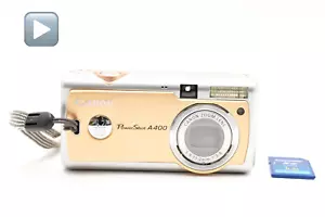 Tested Works Y2K Vintage Canon PowerShot A400 Digital Camera 3.2MP PC1080 Silver - Picture 1 of 15