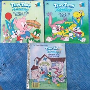 Tiny Toon Adventures Golden Book Lot Hooray For Hampton Rock Roar Lost Funhouse 