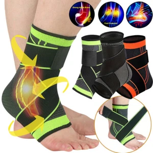Ankle Brace Support Compression Sleeve Foot Tendon Plantar Fasciitis-Pain Relief - Picture 1 of 19