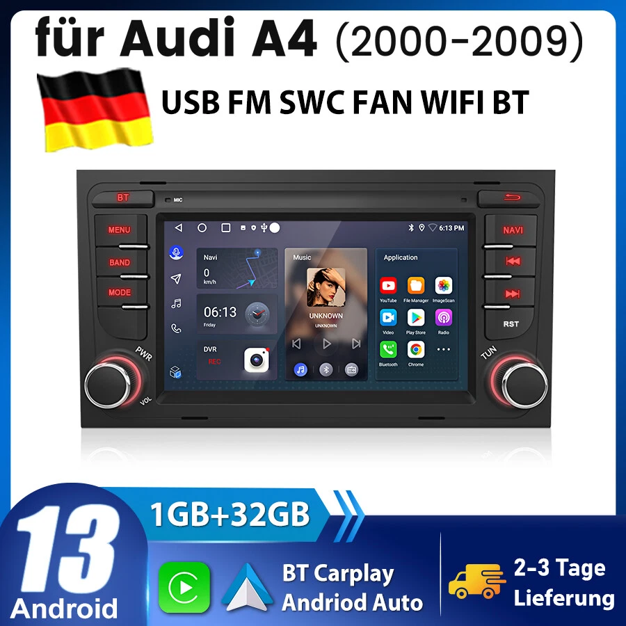 JUNSUN Für Audi A4 8E 8H B6 B7 2000-2009 Android 14 Autoradio GPS Navi Carplay SWC DAB+