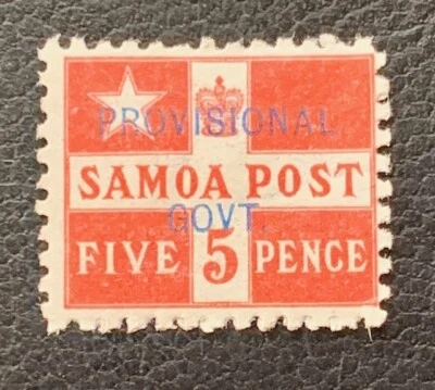 1894 BRITISH SAMOA #23a SAMOA POST FIVE 5 PENCE PROVISIONAL GOVT UNUSED NGH VF - Image 1 of 2