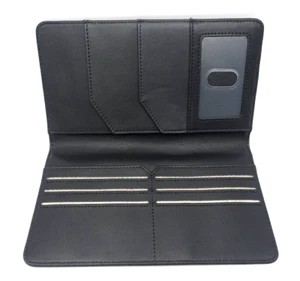 Cartera Vulkit Negra Tamaño Completo 11 Bolsillos Portatarjetas Pasaporte Portatarjetas BONITA - Imagen 1 de 5