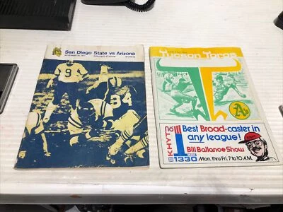 2 FOOTBALL 71 SAN DIEGO STATE VS ARIZONA 73 TUCSON TOROS STADIUM PROGRAM BASEBAL - Image 1 of 4