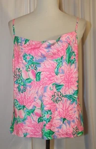 LILLY PULITZER Bobbie Cami Tank Top In Pink Blossom Try Your Zest MEDIUM - Picture 1 of 4