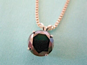2.77ct 100% NATURAL EARTH MINED REAL BLACK DIAMOND NECKLACE,CERTIFICATE, PRETTY - Picture 1 of 10