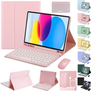 For iPad 10th Generation 10.9 inch 2022 Bluetooth Keyboard Mouse With Case Cover - Picture 1 of 38