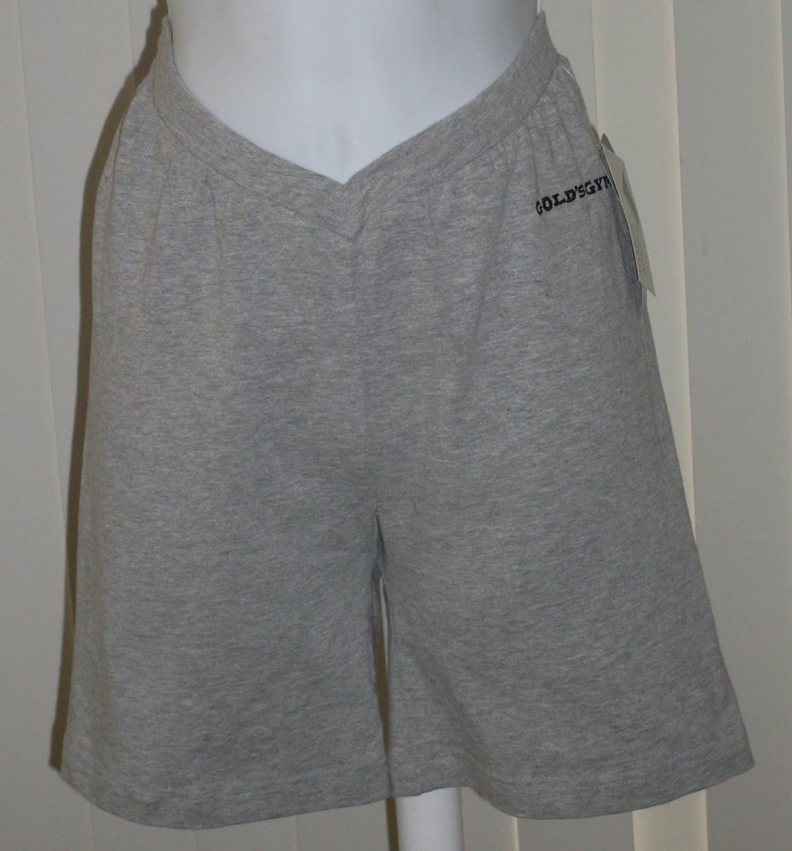 Pantalones cortos de lycra de algodón para gimnasio Gold's gris pequeño Foto 1 de 1