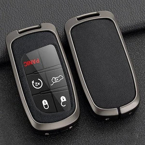 Leather Keyfob Case Protector Cover For Jeep Cherokee Dodge Chrysler Accessories - Picture 1 of 7