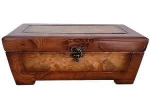 Wood Tabletop Chest Jewelry Box Caddy 12.5"L X 6.25"W X 4.75"H - Picture 1 of 9