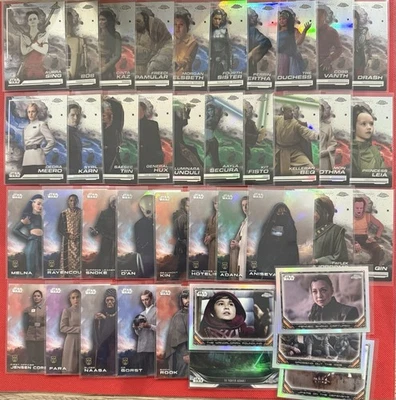 Lot De 40 Cartes Refractor Topps Chrome Star Wars 2024 2025 The Mandalorian  - Photo 1/4